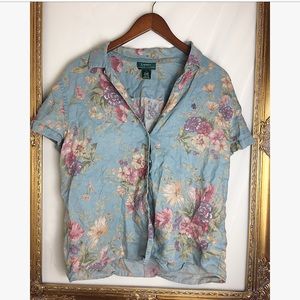 Ralph Lauren Linen Floral Button Down